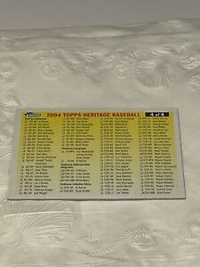 2004 Topps Heritage Baseball CL Checklist #4 of 4: (Inserts, Relics, Autographs)