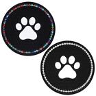 Bling Dog Paw Anti Slip Mats Car Coasters Interior Accessories Cup Holder