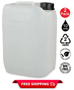 2x 10L LITROS PLÁSTICO GASOLINA COMBUSTIBLE CONTENEDOR AGUA TAMBOR JERRYCAN JERRICAN - Imagen 1 de 3