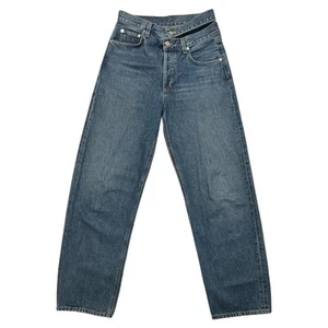 Jeans Agolde vita rotta taglia 26 blu gamba larga vita alta lavaggio scuro - Foto 1 di 5