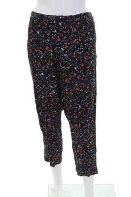 Ella Moss 女式平前直筒裤花卉 L 码 — 第 1/4 张图片
