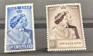 Swaziland 1948 Silver wedding full set of stamps. Mint. Sg 46-47 - Picture 1 of 2