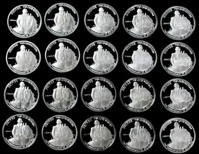 1982 S WASHINGTON COMMEMORATIVE 50c CHOICE PROOF CAMEO 20 COIN HALF DOLLAR ROLL - Image 1 of 2