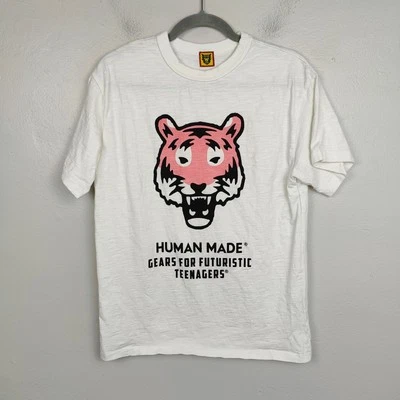 Human Made Graphic T-shirt Mens Medium White Cotton Tiger Tee Made in Japan 99 - Image 1 of 4