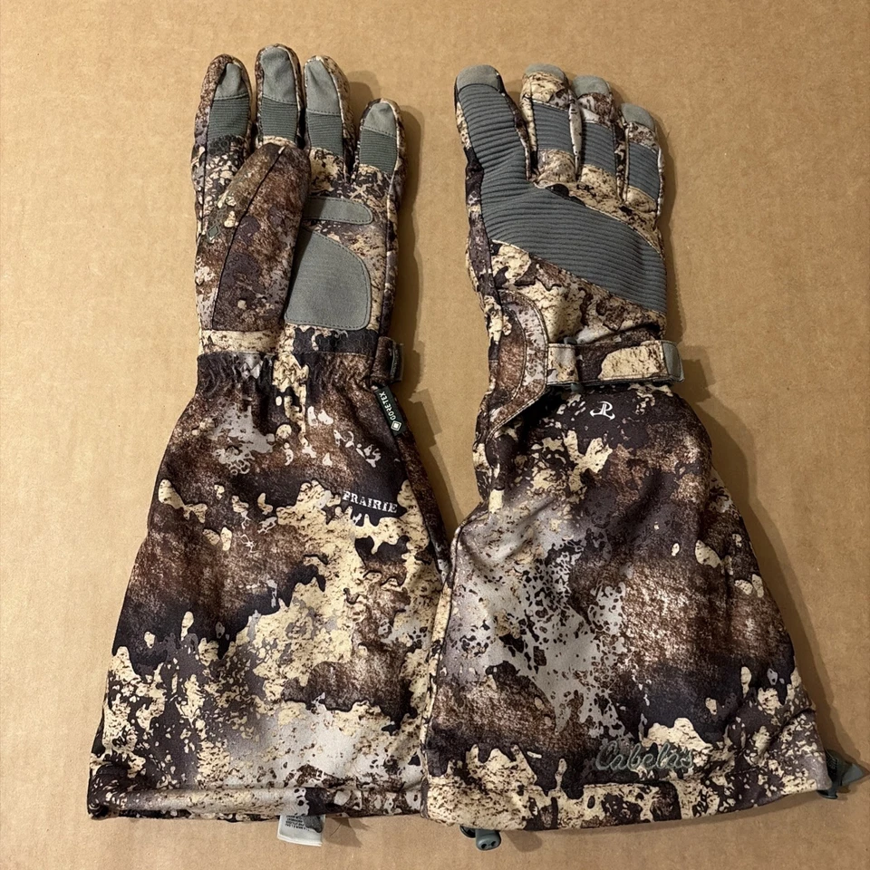 Cabela's WATERFOWL GORE-TEX Insulated Warm DECOY GLOVES Heavyweight Camo Sz XL - Image 1 of 4