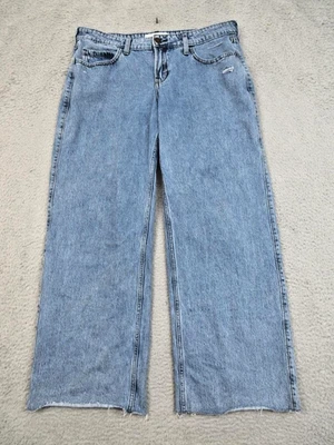 Hollister Jeans Womens 12R Blue Low-Rise Baggy Distressed Raw Hem Denim - Image 1 of 4