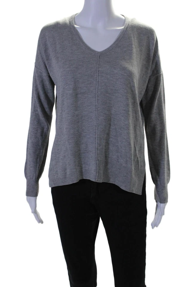 Sudadera Feel The Piece para mujer manga larga cuello en V gris algodón talla única Foto 1 de 4