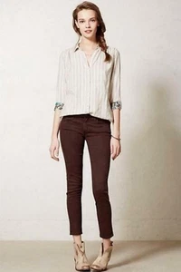 Camisa Anthropologie Isabella Sinclair Altay Buttondown Top Talla Pequeña Gris Rayas - Imagen 1 de 11