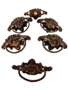 Antique Brass Drawer Pulls Dresser Hardware Ornate Drop Bail Lot #H21 - Picture 1 of 12