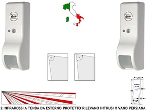 Sensore Infrarosso Tenda Dual Pir 2 Rilevatori Estranei Allarme Finestra Esterno - Foto 1 di 9