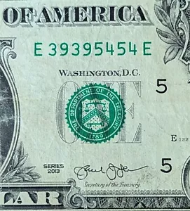 2013 $1 fancy serial, hybrid repeater, E 39395454 E - Picture 1 of 3