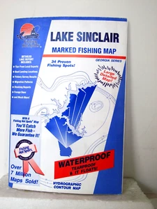 Fishing Hot Spots Waterproof Map LAKE SINCLAIR SECTION SERIES - Picture 1 of 1