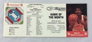 NBA 1986-87 Atlanta Hawks UNFOLDED Schedule - Dominique Wilkins - Citizens - Picture 1 of 1