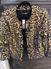 White House Black Market Women's Leopard Faux Fur Jacket Size S NWT $198 Lovely!