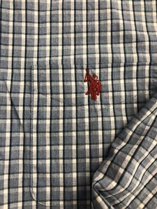 U.S. Polo Light Blue Plaid Long Sleeve Button Down-Mens XL - Picture 1 of 4