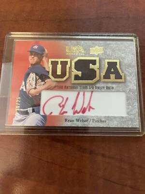 2008 Upper Deck USA Baseball Teams red Ink   16/25 Ryan Weber #18U-RW Auto - Image 1 of 2