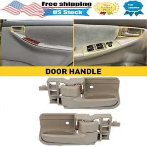 Door Handle Set For 03-08 Toyota Corolla Pontiac Vibe Interior Beige Plastic 2pc