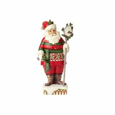 Babbo Natale con Bastone scolpito in resina Jim Shore Mis. 26.4 Cm.