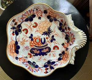 WORCESTER CHAMBERLAIN'S ENGLISH IMARI PORCELAIN SHELL SERVING DISH c.1820 - Picture 1 of 15