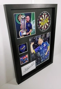 Luke Littler 'The Nuke' SIGNED & FRAMED Picture DISC Mini Dartboard DISPLAY PDC - Picture 1 of 10