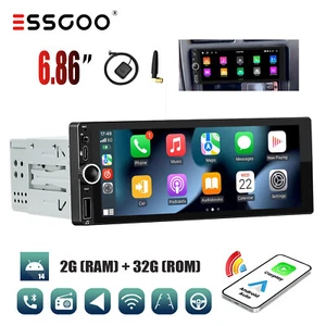 Single 1 DIN 7" Android 14 2+32G Apple Carplay Car Stereo Touch Screen GPS NAVI - Picture 1 of 14