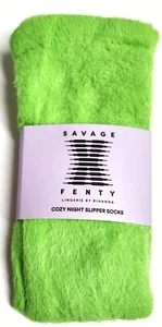 Savage Fenty Fluff it Up Slipper Sock Stockings Kelly Green Thigh High OS NWT - Picture 1 of 13