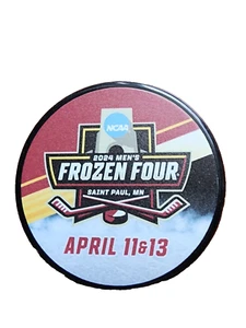 2024 NCAA Mens Frozen Four Logo Hockey Puck St Paul, MN Denver Boston Michigan - Picture 1 of 3
