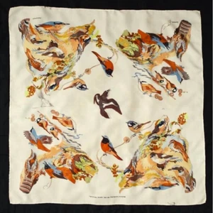 Jacqmar vintage silk scarf - Royal Society Protection of Birds print by Ennion - Picture 1 of 10