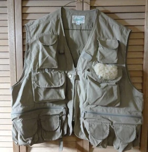 Ausable Fly Fishing Vest, Mens XL , Multi Pocket,  Khaki - Picture 1 of 10