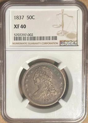 1837 NGC XF40 Capped Bust Half Dollar 50c - Image 1 of 4