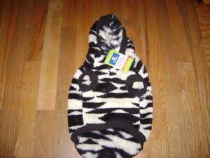 NWT TOP PAW Dog Apparel HOODED JACKET Outerwear BLACK AZTEC FLEECE HOODIE Size M