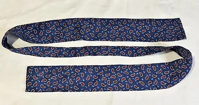 Vintage The Specialty House Inc Paisley Silk Scarf 46” Long Dark Blue Red White - Image 1 of 4