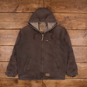 Vintage Schmidt Workwear Jacket XL Active Tall Sherpa Lined Brown Zip