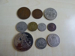 George VI Coin Set/ Collection Crown Half Crown Shilling Penny 3D 6D Farthing - Picture 1 of 1