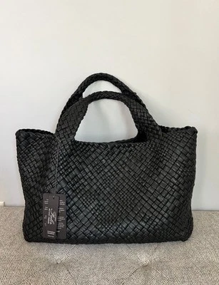 Bolso de Mano FALOR Firenze Tejido a Mano Cuero Hecho en Italia XL Foto 1 de 4