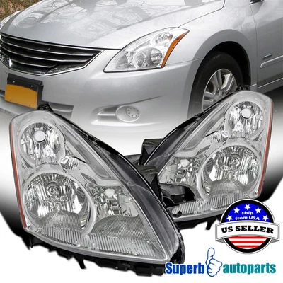 Fits 2010-2012 Altima Sedan 4D Halogen Halogen Type Headlights Left+Right Foto 1 de 4