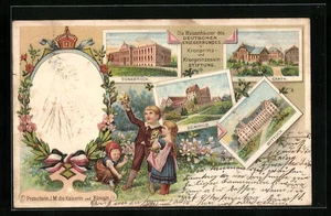 Präge-Lithographie Osnabrück, Die Waisenhäuser des deutschen Kriegerbundes 1905 - Picture 1 of 2