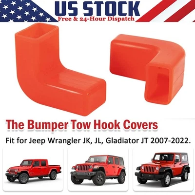 Gancho de remolque de parachoques cubierta antiarañazos para Jeep Wrangler JK JL, Gladiator JT 07-22 Foto 1 de 4