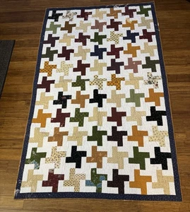 Beautiful Vintage Pinwheel Windmill Quilt 53x85 Bright Vibrant Colors, Well Made - Picture 1 of 12