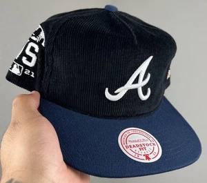 Atlanta Braves Mitchell & Ness MLB Cap Corduroy Side Patch Snapback Hat - Bild 1 von 6