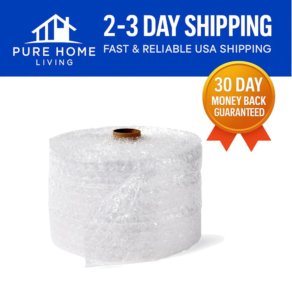 Large Bubble Cushioning Wrap 12" x 100 ft – Protect Fragile Items Effortlessly - Image 1 of 4