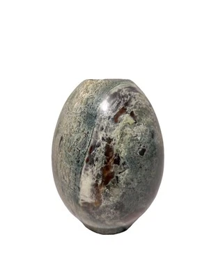 Jarrón Piedra Cuarzo Cristal Talla Fósil Roca Beige Flores Usado Decoración Foto 1 de 4