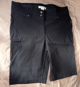 89 th & MADISON size 12 RAYON BLEND BLACK STRETCH SHORTS NNT - Picture 1 of 7