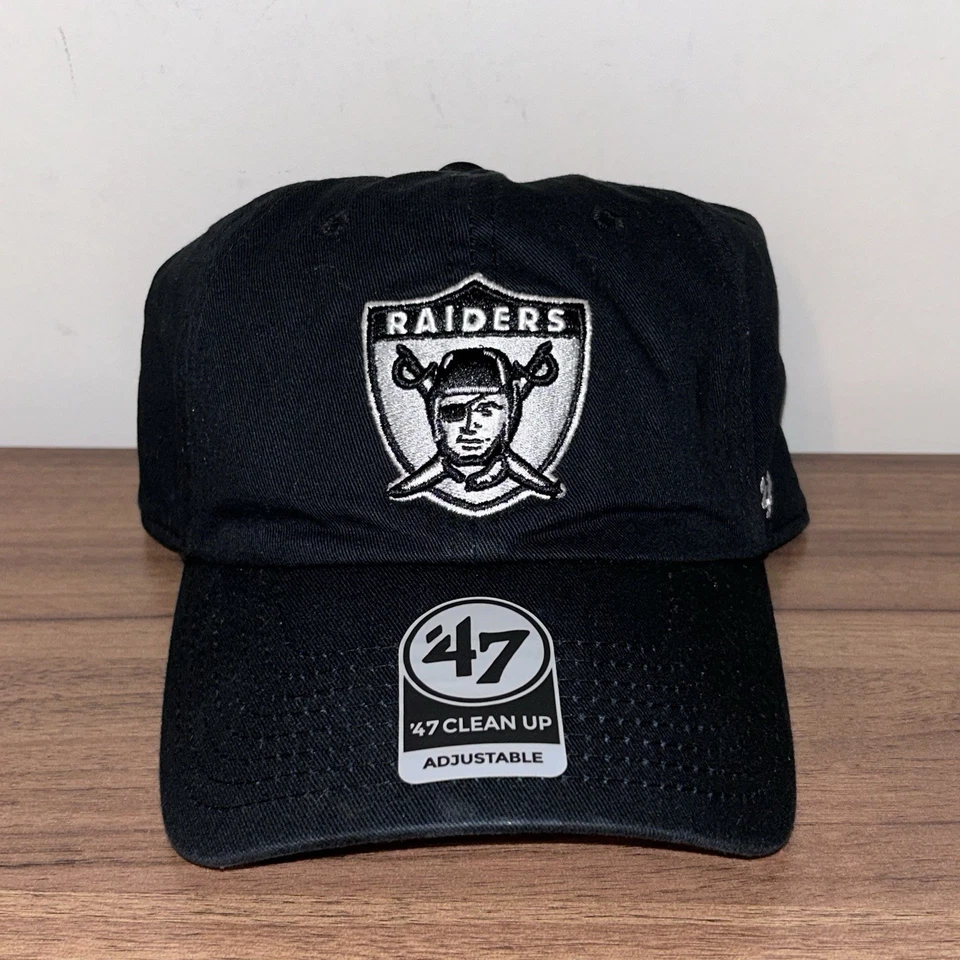 Oakland Raiders Dadhat 47 BRAND Cap Clean up Dad Hat Black
