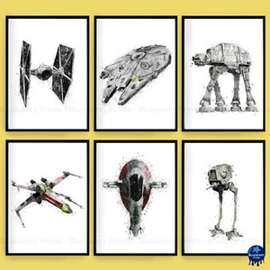 Star Wars / Ships & Vechiles Children's Bedroom Wall Art Poster Print A5 A4 A3 - Picture 1 of 7