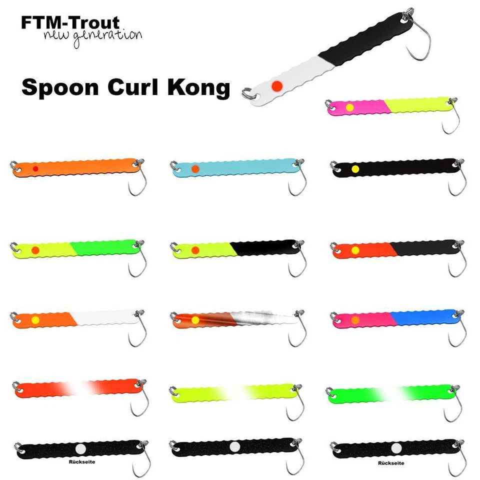 FTM Spoon Curl Kong 3,5g Forellenangeln UL Trout Blinker alle Farben NEU 2022 - Bild 1 von 1