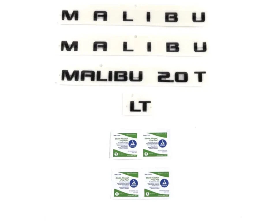 2017-2025 Chevrolet Malibu LT Gloss Black Door & Trunk Emblems 42874578 OEM GM - Image 1 of 1