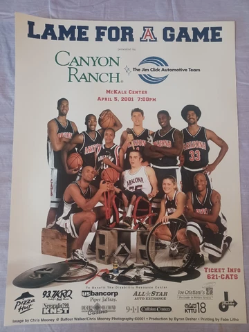 Arizona Wildcats Basketball Lame For A Game Vintage Poster Collectible Man Cave Cover