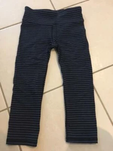 GAP FIT schwarz blau gestreift DAMEN FITNESS CAPRI S Performance Baumwolle Gfast - Bild 1 von 2
