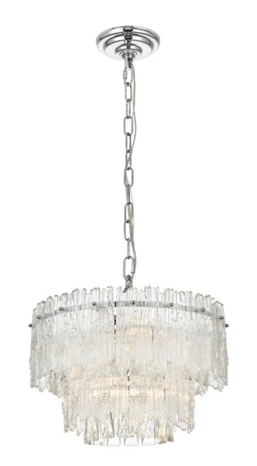 EMILIA 4 LIGHTS 15" CHROME CHANDELIER BY ELELEGANT LIGHTING, 1780D15C - Image 1 of 4